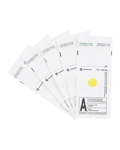 Пакет для стерилизации «Альянс Хим» 75×150 из белой бумаги с индикатором